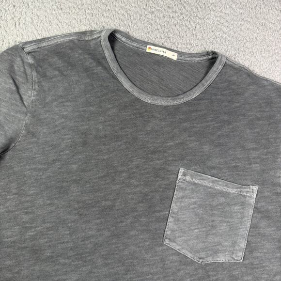 Marine Layer Shirt Mens Medium Gray Washed Slub Pocket Tee Crewneck 14588 - Picture 1 of 9